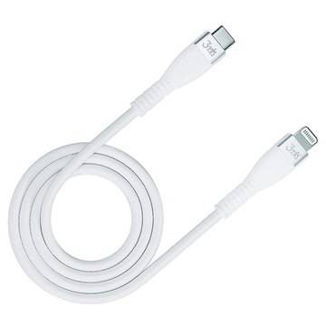 3MK HyperSilicone USB-C/Lightning Data and Charging Cable - 1m - White