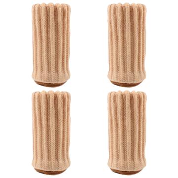 4-Pack Chair Leg Caps in Stretch Knit - Beige