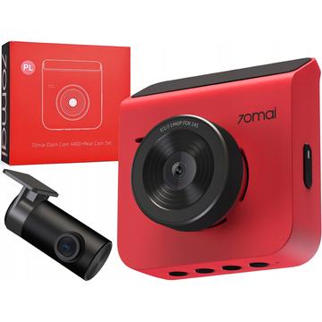 70mai A400 Dash Cam and Rear Cam Set - 2K, WiFi, 2 LCD - Red