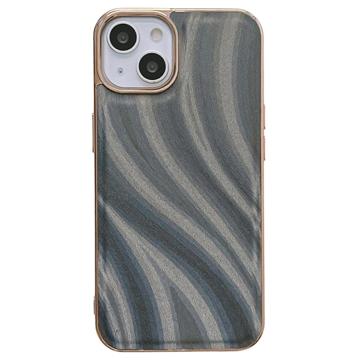 Abstract Series iPhone 14 Plus TPU Coated Case - Grey
