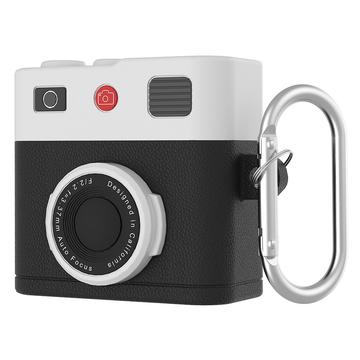 AirPods 4/AirPods 5 Retro Camera Design Liquid Silicone Case - Black