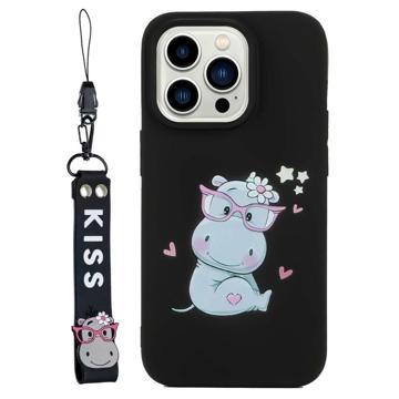 Kiss Series iPhone 14 Pro Max TPU Case with Strap - Hippo