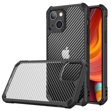 Anti-Shock iPhone 14 Pro Hybrid Case - Carbon Fiber - Black