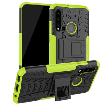 Huawei P20 lite (2019) Anti-Slip Hybrid Case with Kickstand - Green / Black
