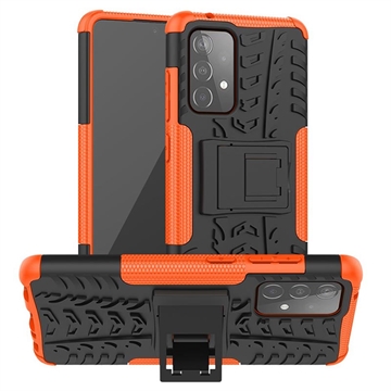 Samsung Galaxy A52 5G/A52s 5G Anti-Slip Hybrid Case with Stand - Orange / Black