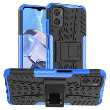 Anti-Slip Motorola Moto E22/E22i Hybrid Case with Stand - Blue / Black
