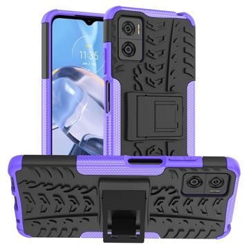 Anti-Slip Motorola Moto E22/E22i Hybrid Case with Stand - Purple / Black