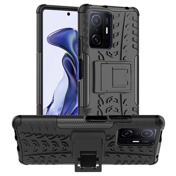 Anti-Slip Xiaomi 11T/11T Pro Hybrid Case with Stand - Black