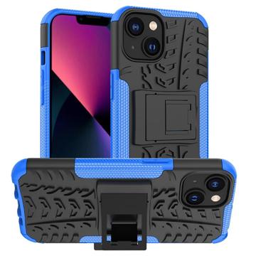 Anti-Slip iPhone 14 Hybrid Case with Stand - Black / Blue