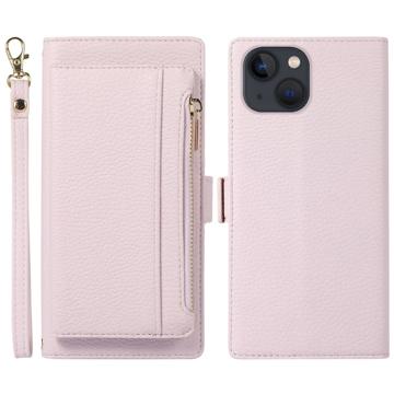 iPhone 14 2-in-1 Magnetic Wallet Case with Zipper - Light Purple