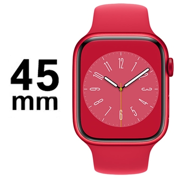 Apple Watch 8 GPS MNP43FD/A - Aluminum, Red Sport Band, 45mm - Red