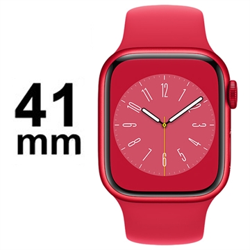 Apple Watch 8 LTE MNJ23FD/A - Aluminum, Red Sport Band, 41mm - Red