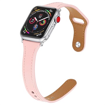 Apple Watch 9/8/SE (2022)/7/SE/6/5/4/3/2/1 Premium Leather Strap - 41mm/40mm/38mm - Pink