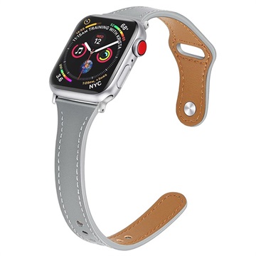 Apple Watch Ultra 2/Ultra/9/8/SE (2022)/7/SE/6/5/4/3/2/1 Premium Leather Strap - 45mm/44mm/42mm - Grey