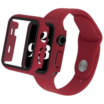 Apple Watch Series SE (2022)/SE/6/5/4 Plastic Case with Screen Protector - 44mm - Wine Red