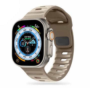 Apple Watch Series Ultra 2/Ultra/9/8/SE (2022)/7/SE/6/5/4/3/2/1 Tech-Protect IconBand Line Silicone Strap - 49mm/45mm/44mm/42mm - Army Sand