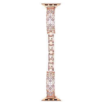 Apple Watch Ultra 3/2/Ultra/11/10/9/8/7/6/5/4/3/2/1/SE 2025/2022/2020 Luxury Copper Bracelet Strap - Rose Gold