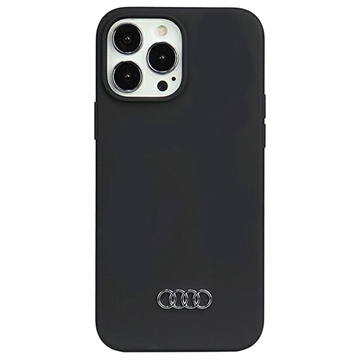iPhone 13 Pro Max Audi Metal Logo Silicone Case - Black
