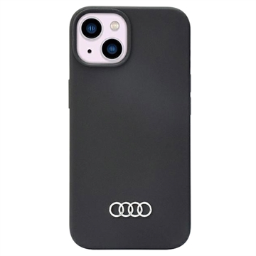 iPhone 14 Audi Metal Logo Silicone Case - Black