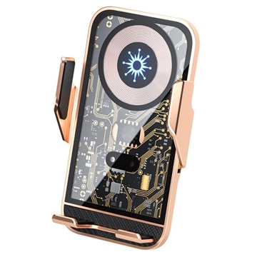 Automatic Car Holder / Qi Wireless Charger with IR Sensor C10 - Gold