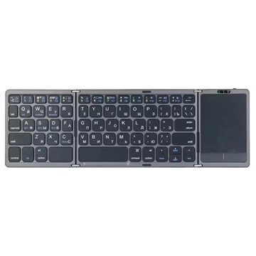 B089 Foldable Wireless Keyboard with Touchpad - 81 Keys - Grey