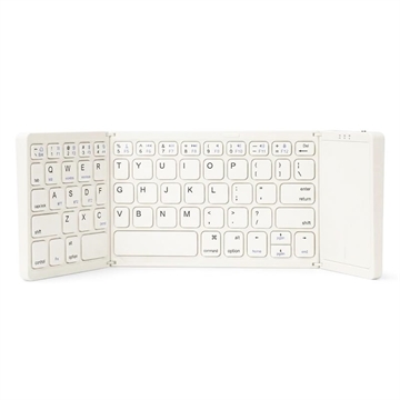 B089 Foldable Wireless Keyboard with Touchpad - 81 Keys - Silver