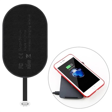 Baseus Microfiber Qi Wireless Charging Receiver - Lightning - Black