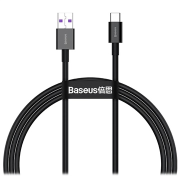 Baseus Superior Series USB-C Data & Charging Cable - 66W, 1m - Black