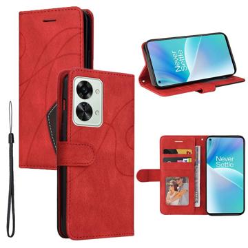 Bi-Color Series OnePlus Nord 2T Wallet Case - Red