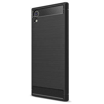 Sony Xperia XA1 Ultra Brushed TPU Case - Carbon Fiber - Black