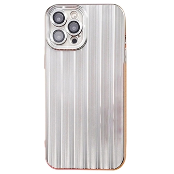 iPhone 12 Pro Brushed TPU Case with Camera Lens Protector - Silver
