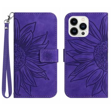 Sunflower Series iPhone 14 Pro Max Wallet Case - Purple