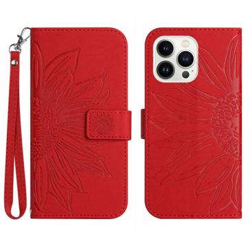 Sunflower Series iPhone 14 Pro Max Wallet Case - Red