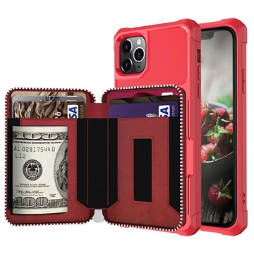 Business Style iPhone 11 Pro Max TPU Case with Wallet - Red