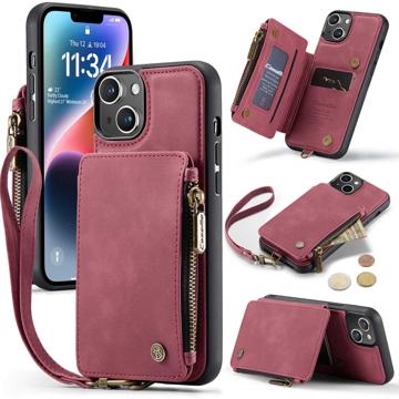 Caseme C20 Zipper Pocket iPhone 14 Plus Hybrid Case - Red