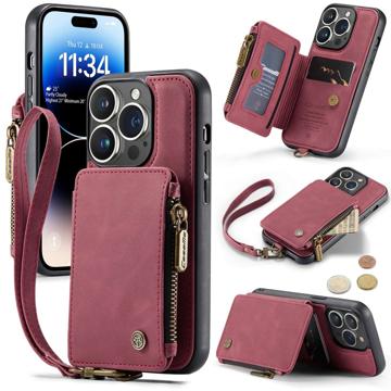 Caseme C20 Zipper Pocket iPhone 14 Pro Hybrid Case - Red