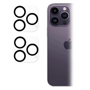 iPhone 14 Pro/14 Pro Max Camera Lens Tempered Glass Protector - 2 Pcs. - Black