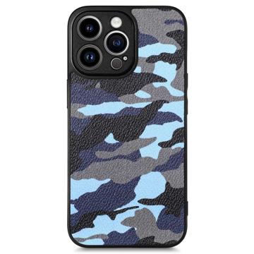 Camouflage Series iPhone 14 Pro Hybrid Case - Blue