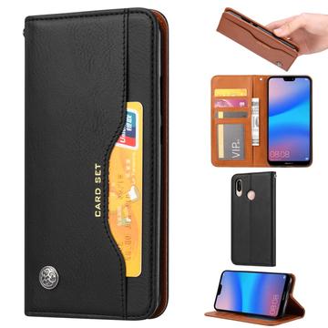 Huawei P20 Lite Card Set Series Wallet Case - Black