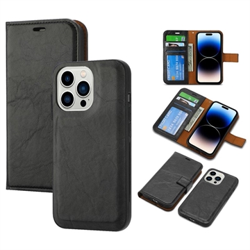 iPhone 14 Pro Magnetic Detachable Wallet Case - Black