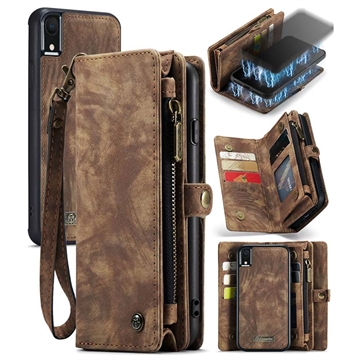 iPhone XR Caseme 2-in-1 Multifunctional Wallet Case - Brown