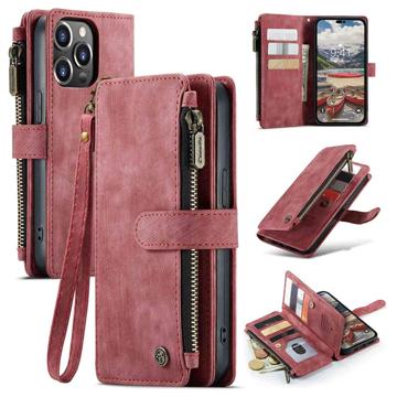 Caseme C30 Multifunctional iPhone 14 Pro Max Wallet Case - Red