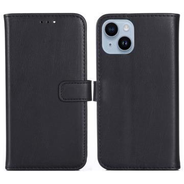 iPhone 14 Plus Wallet Case with Magnetic Closure - Black