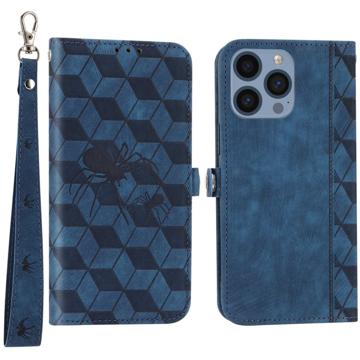 Rhombus Series iPhone 14 Pro Wallet Case - Blue