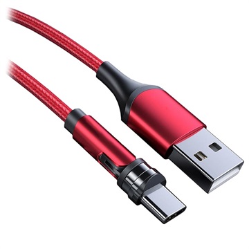 Charging Cable with Rotating Magnetic Connector - 2m, MicroUSB - Red