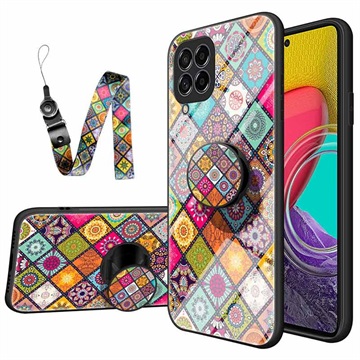 Checkered Pattern Samsung Galaxy M53 Hybrid Case - Colorful Mandala