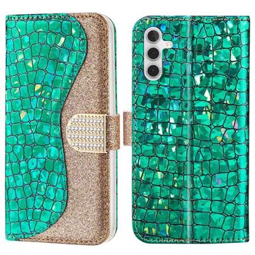 Croco Bling Series Samsung Galaxy A14 Wallet Case - Green