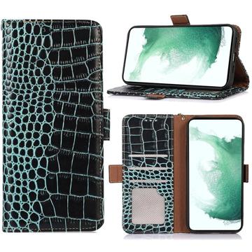 Crocodile Series Honor 70 Wallet Leather Case with RFID - Green