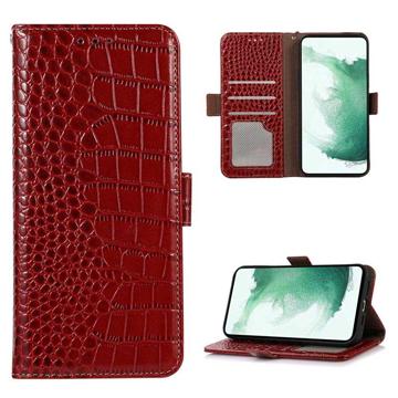 Crocodile Series Huawei Mate 50 Pro Wallet Leather Case with RFID - Red