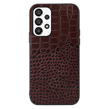 Crocodile Series Samsung Galaxy A33 5G Hybrid Case - Brown